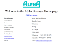 Tablet Screenshot of alpha-bearings.com